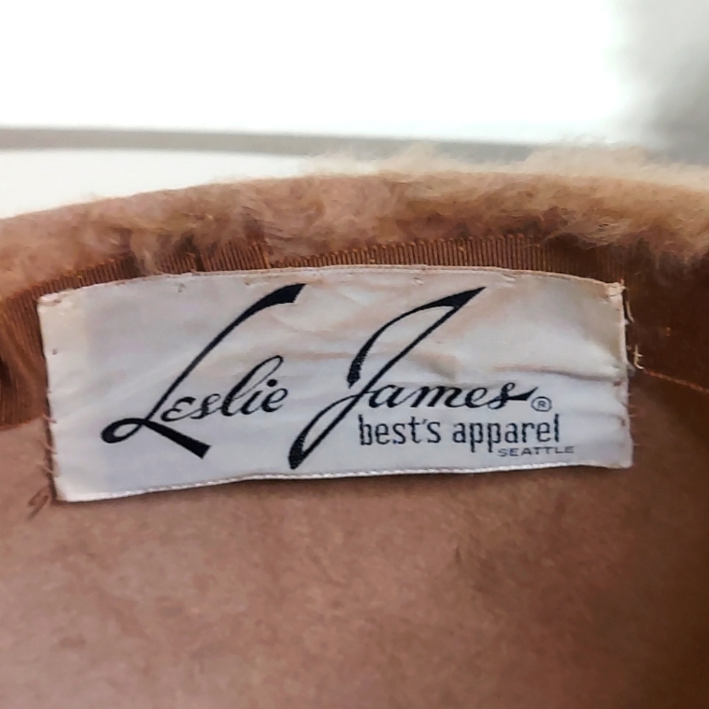 Leslie James Best Apparel Vintage 1960's Tan Mohair Hat - Picture 7 of 12